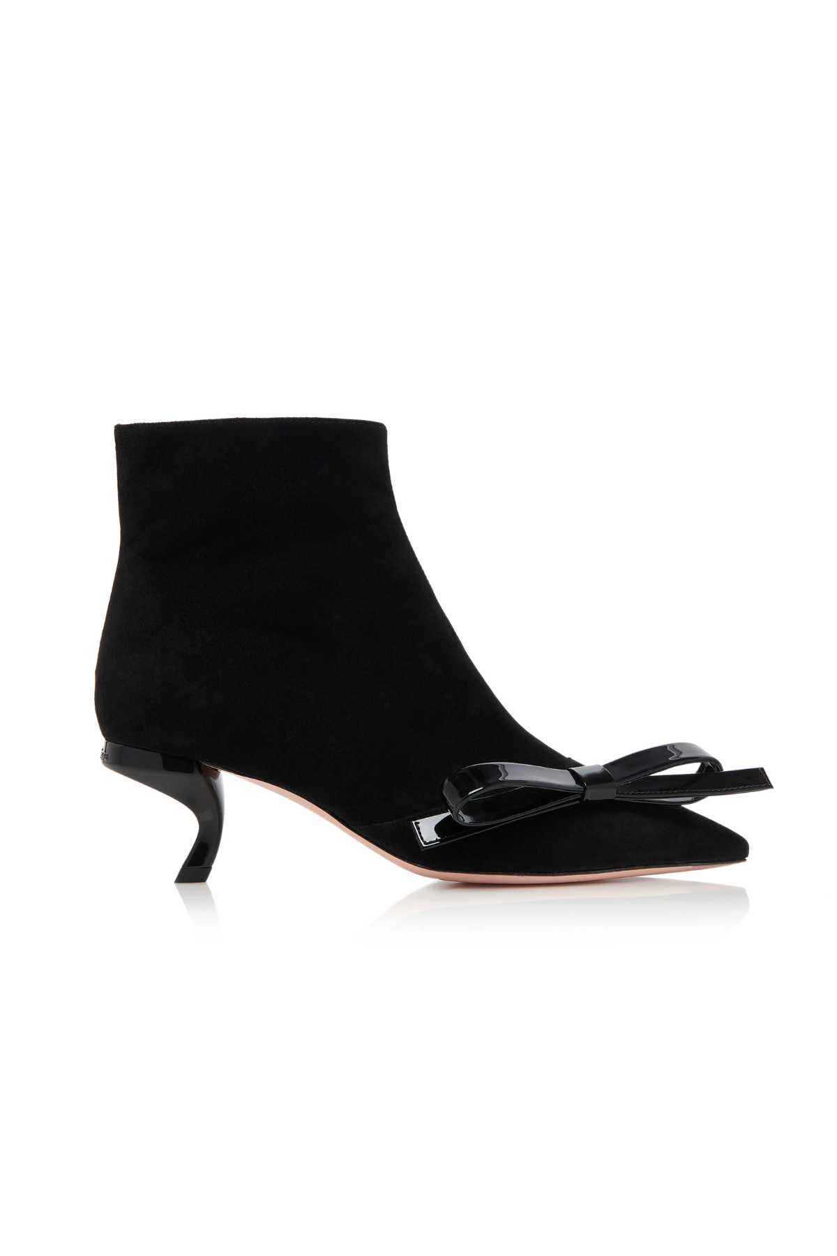 Roger Vivier Virgule Bow-Embellished Suede Ankle Boots