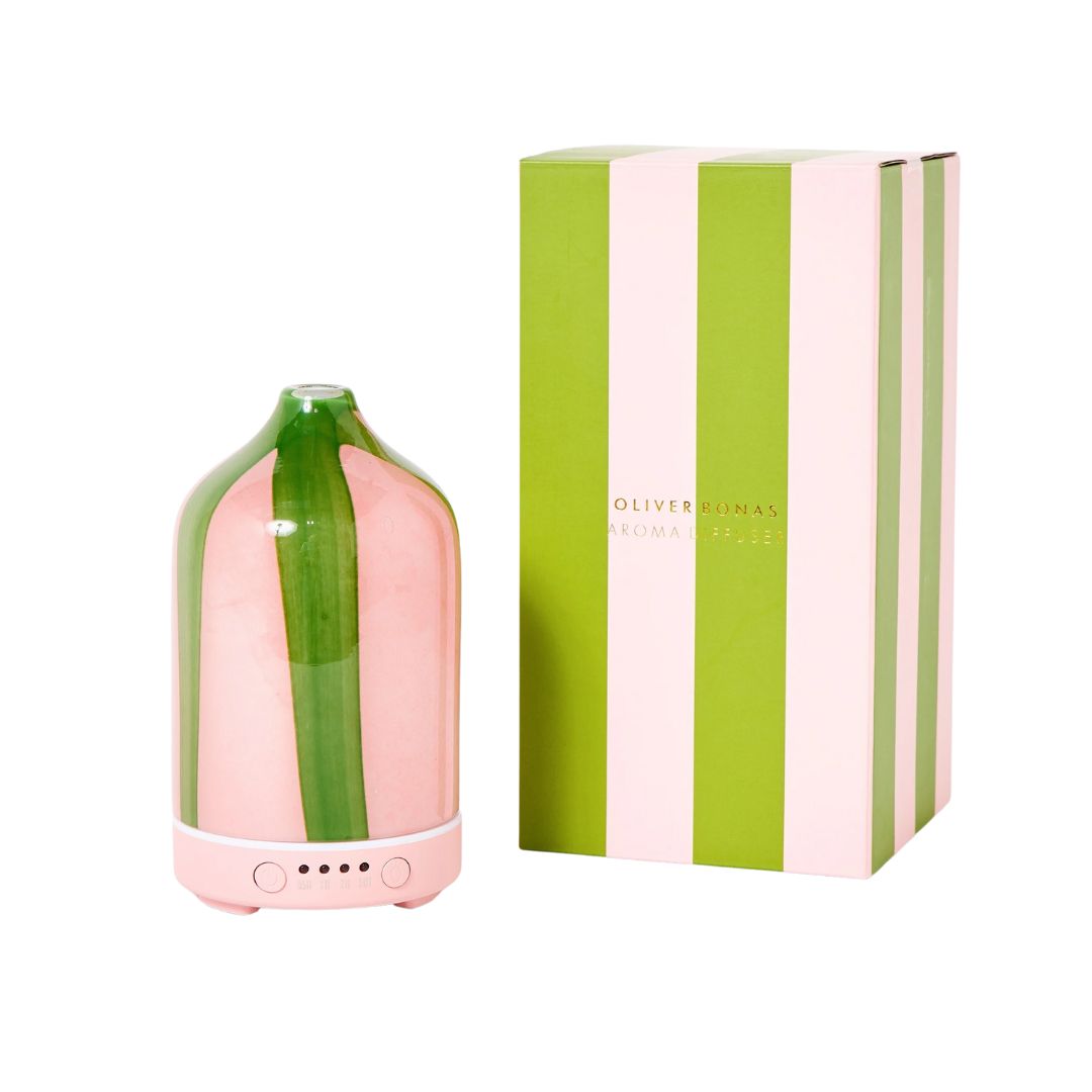 Oliver Bonas Clara Pink &amp;amp; Green Glass Electric Diffuser