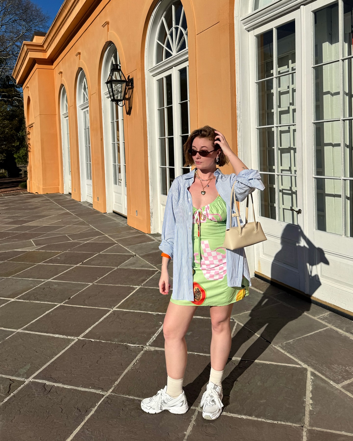 Kelsey Stiegman in her best retro sneakers, New Balance 530 Sneakers