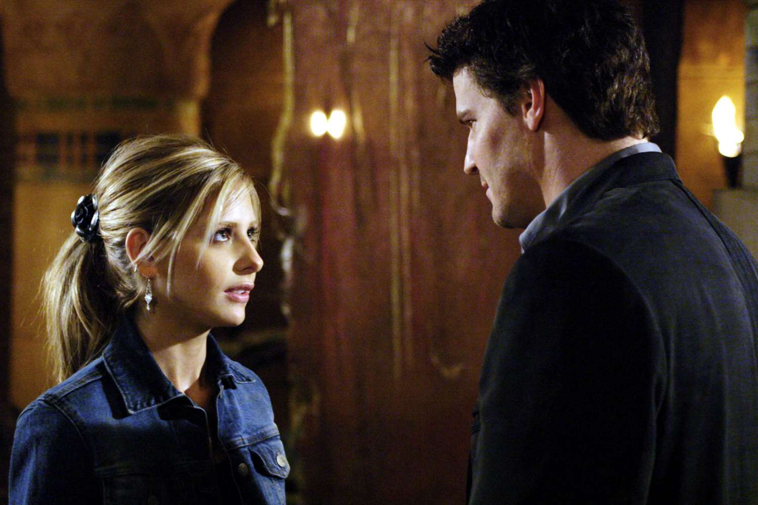 buffy talking to spike in a still from buffy the vampire slayer