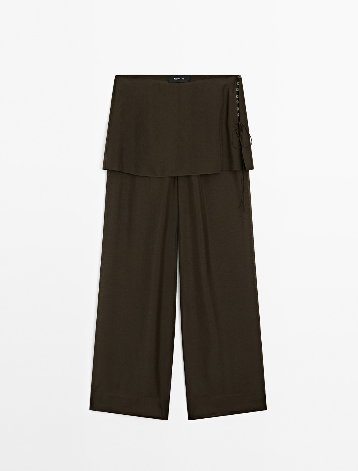 Massimo Dutti, Flowing Contrast 100% Silk Trousers