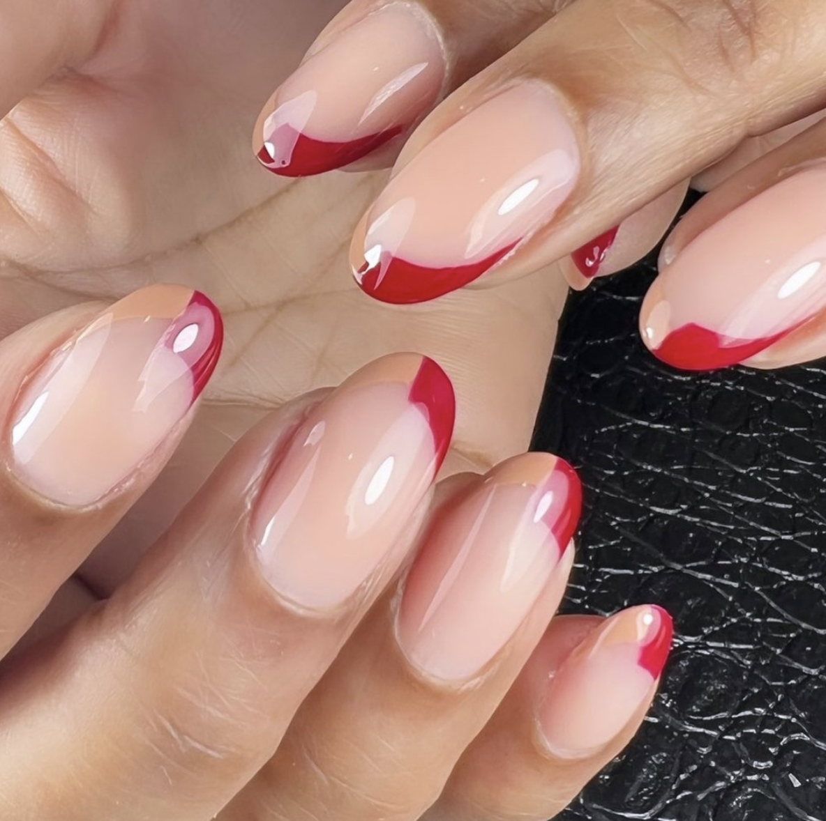 Dual colored French manicure