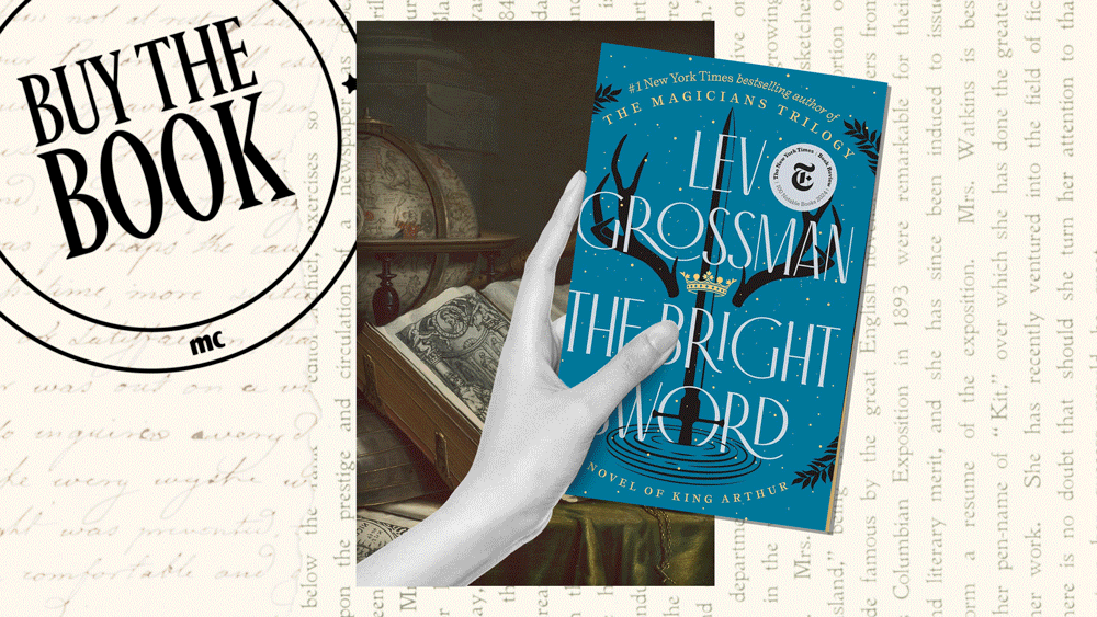 a gif of various fantasy book book covers over what looks like a spell book and a treated background 