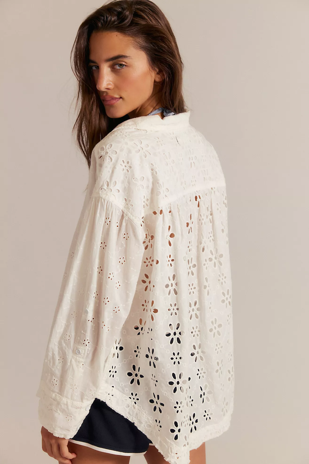 We the Free Mae Washed Eyelet Shirt