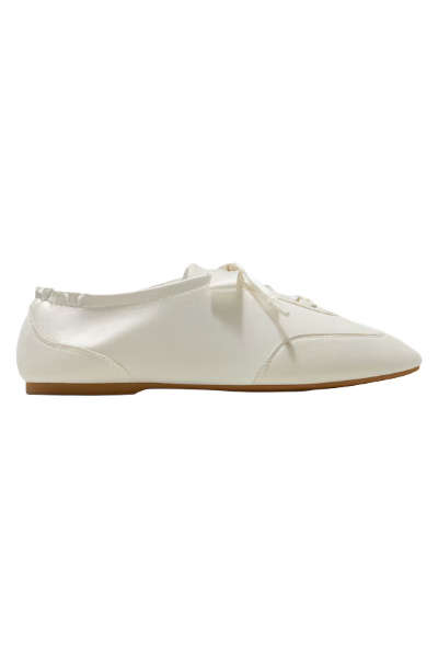 Vivaia, Chritina Square-Toe Lace-Up Satin Sneakerinas 