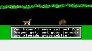 a screen from a variation of the oregon trail where you start with non-lethal dysentery