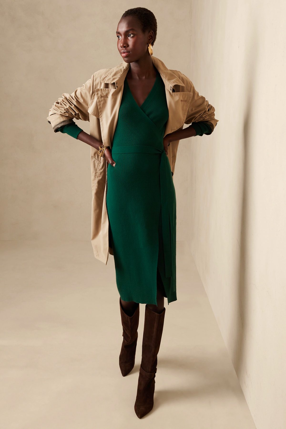 Banana Republic Netta Ribbed Wrap Dress