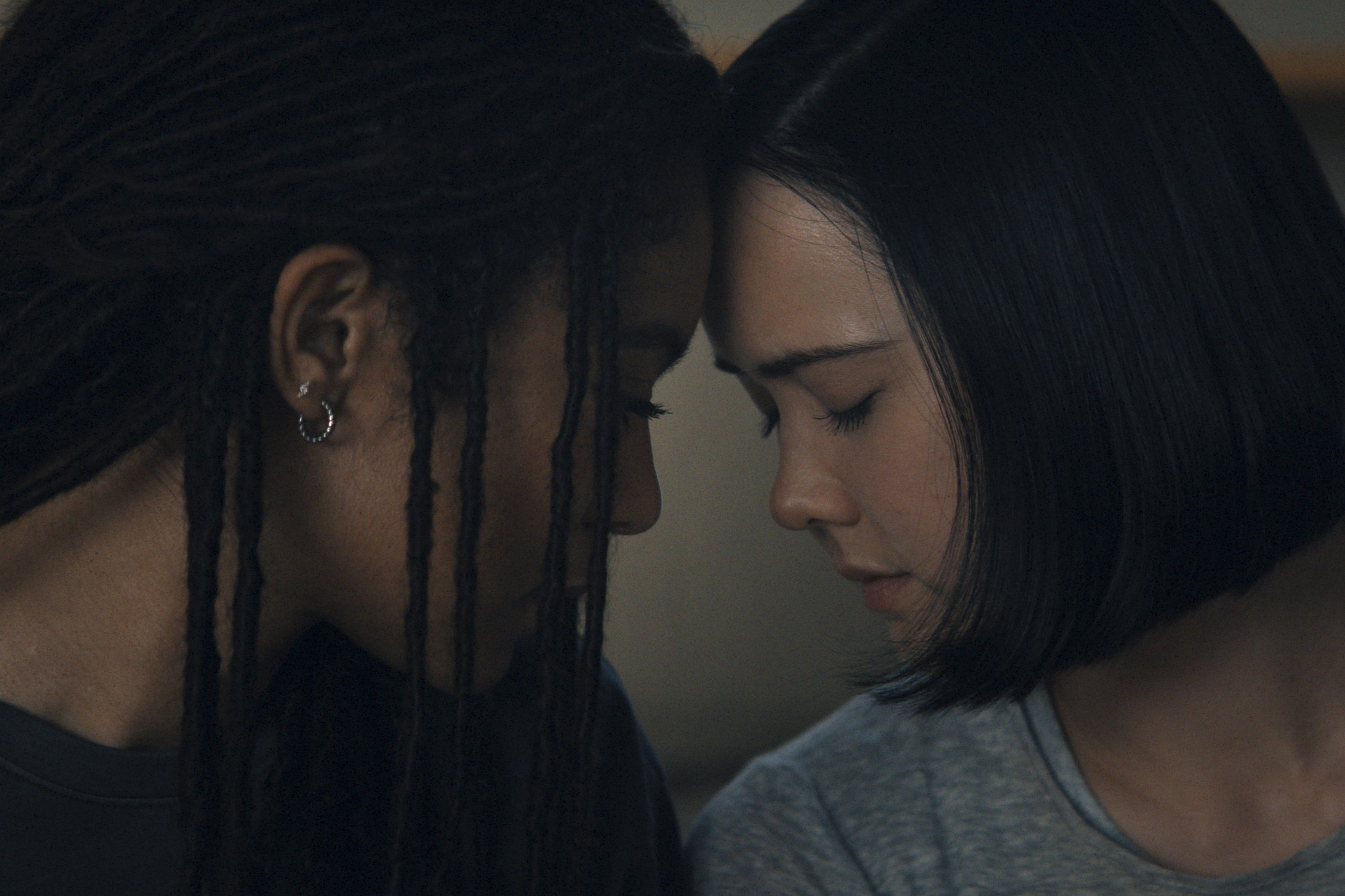 Jaz Sinclair as Marie Moreau and London Thor as Jordan Li in 'Gen V.'