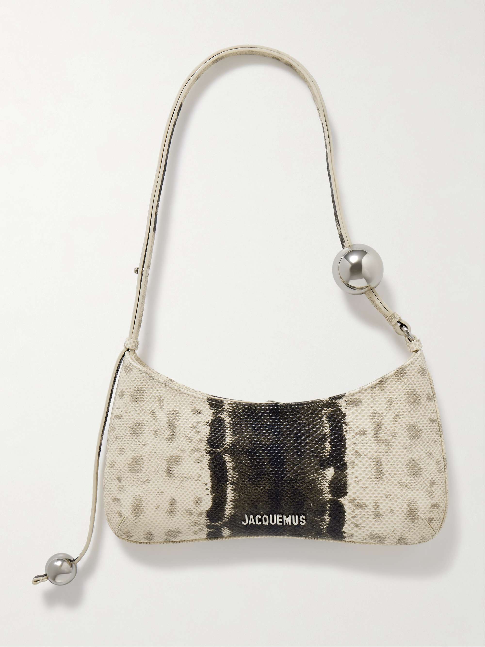 Le Bisou Perle Embellished Snake-Effect Leather Shoulder Bag
