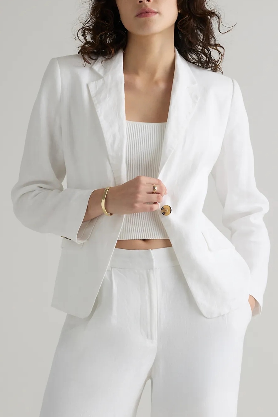 Quince, 100% European Linen Structured Blazer