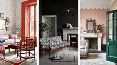 three living room color combinations - all with rugs