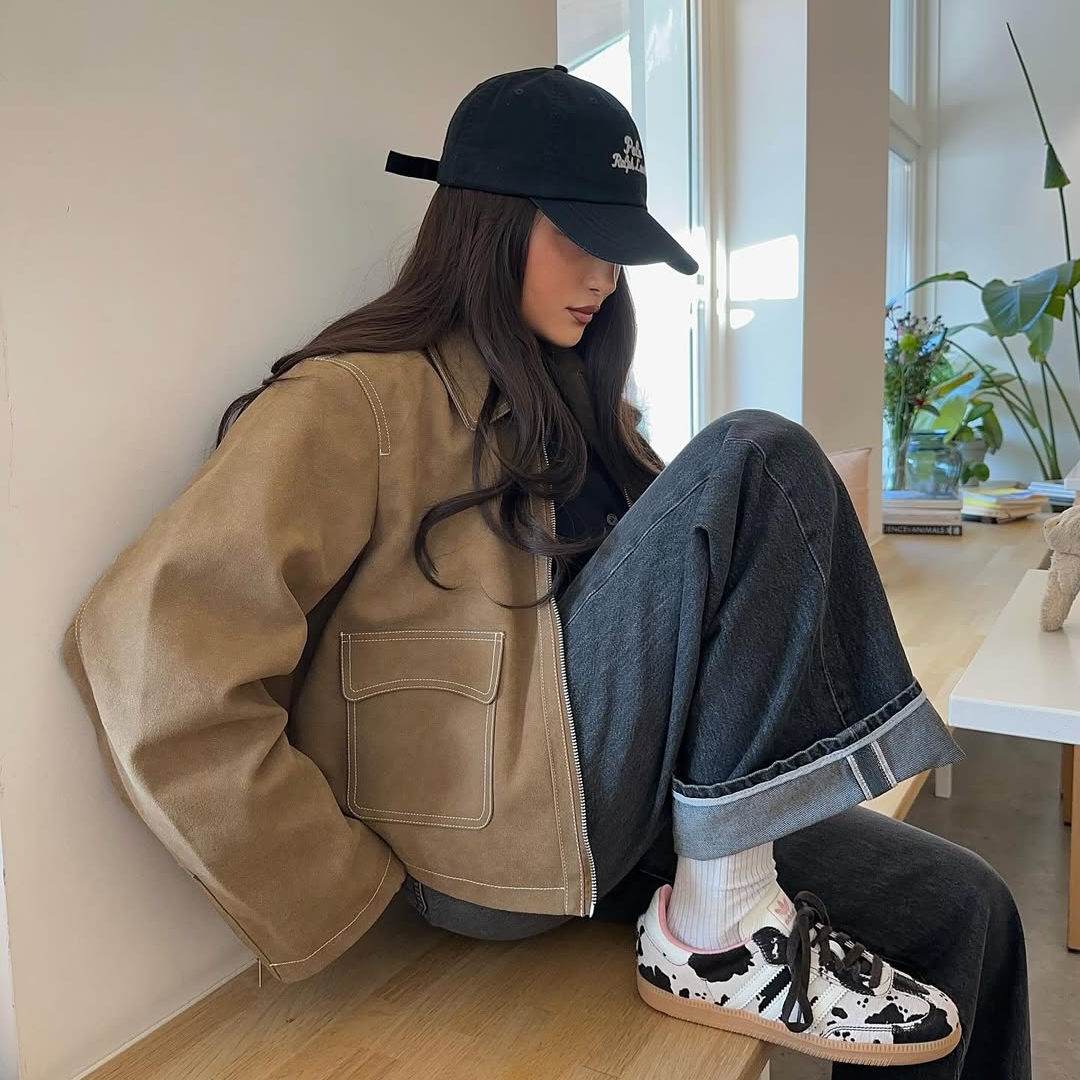 An influencer wearing Adidas