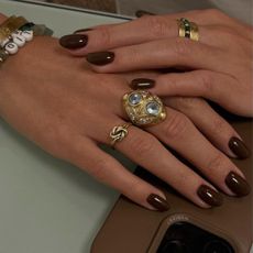 Chocolate brown manicure