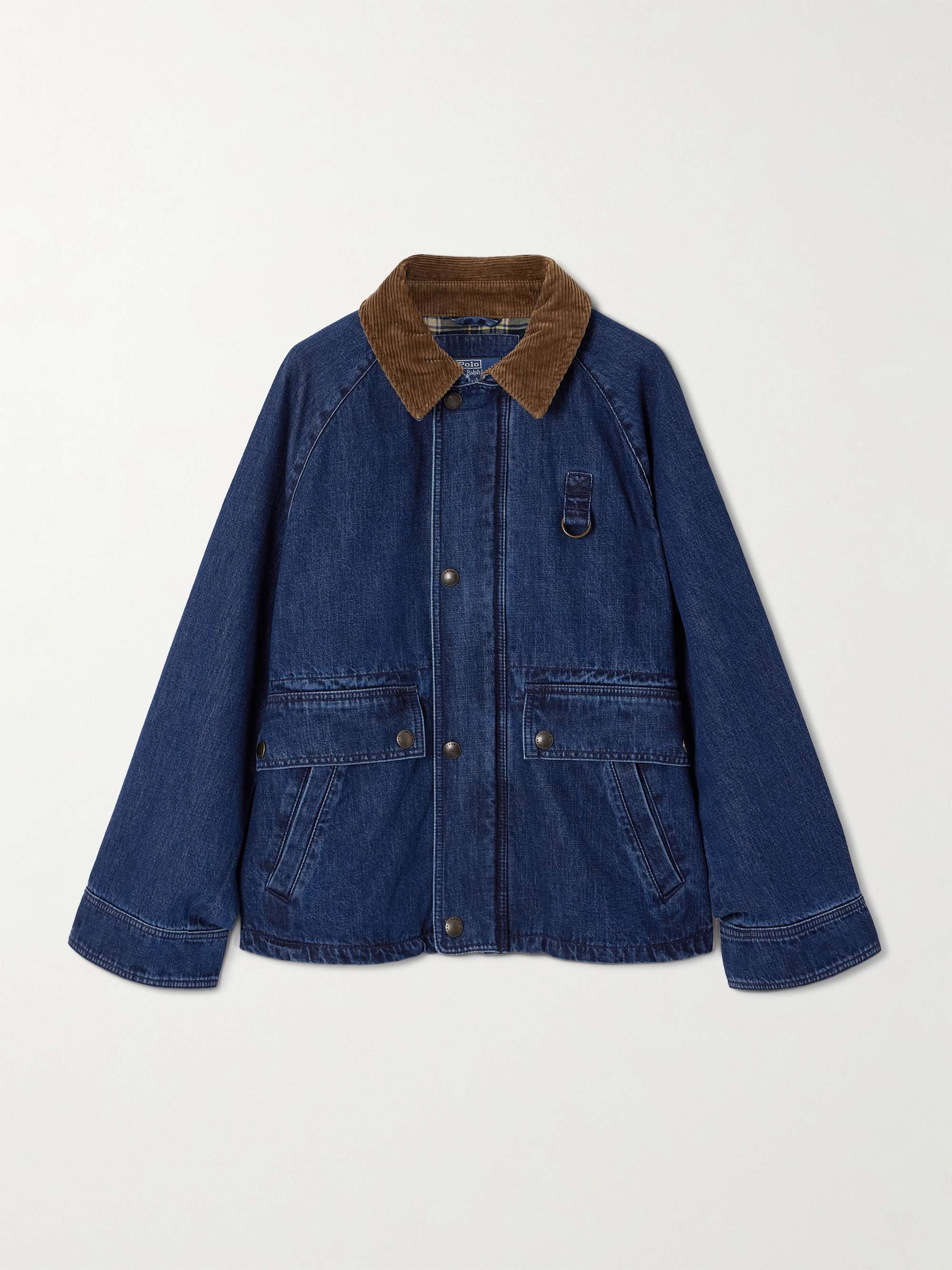Cotton Corduroy-Trimmed Denim Jacket