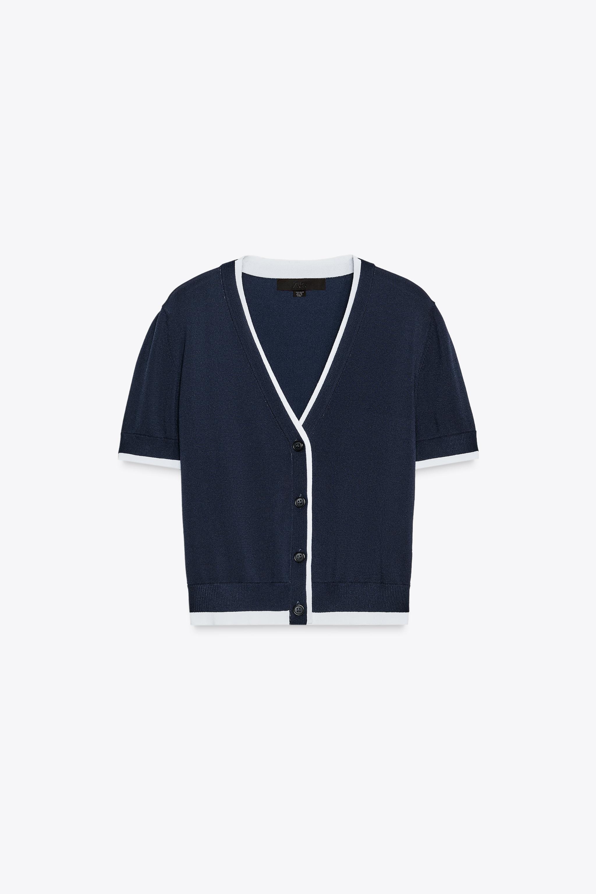 ZARA, Double-Layer Trim Cardigan