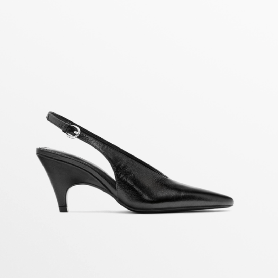 Massimo Dutti, Leather High-Heel Shoes