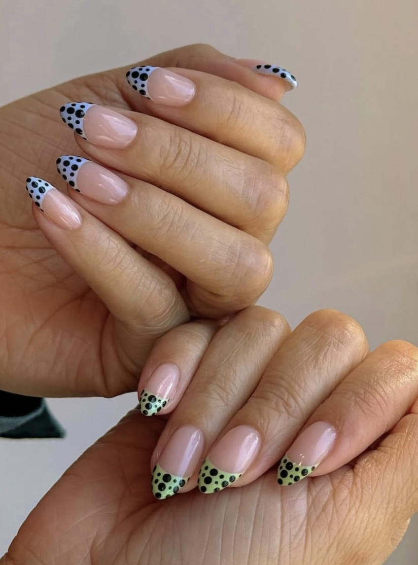 Polka dot French manicure