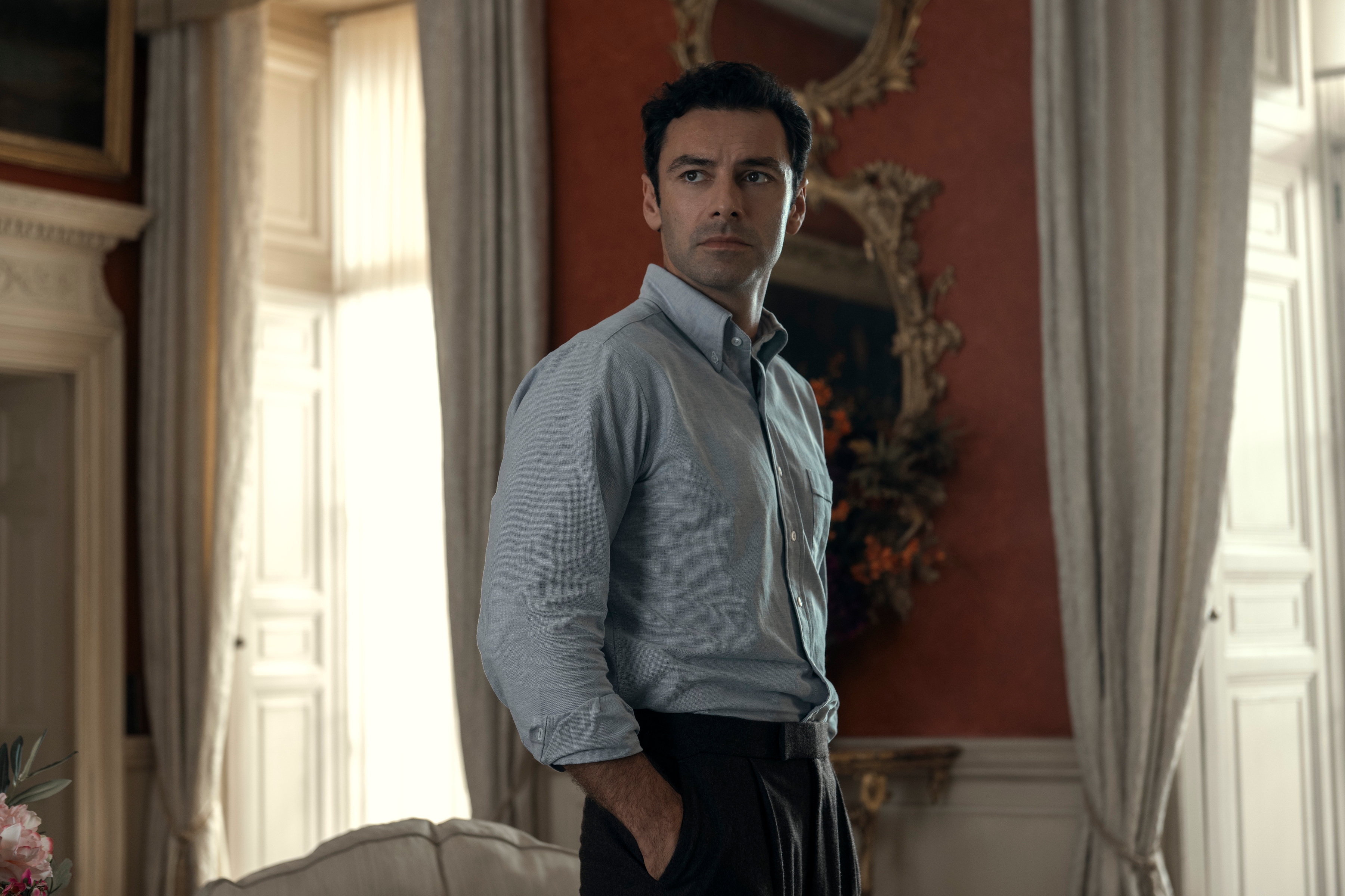 The Diplomat. Aidan Turner as Callum Ellis in episode 307 of The Diplomat. Cr. Liam Daniel/Netflix &amp;copy; 2025