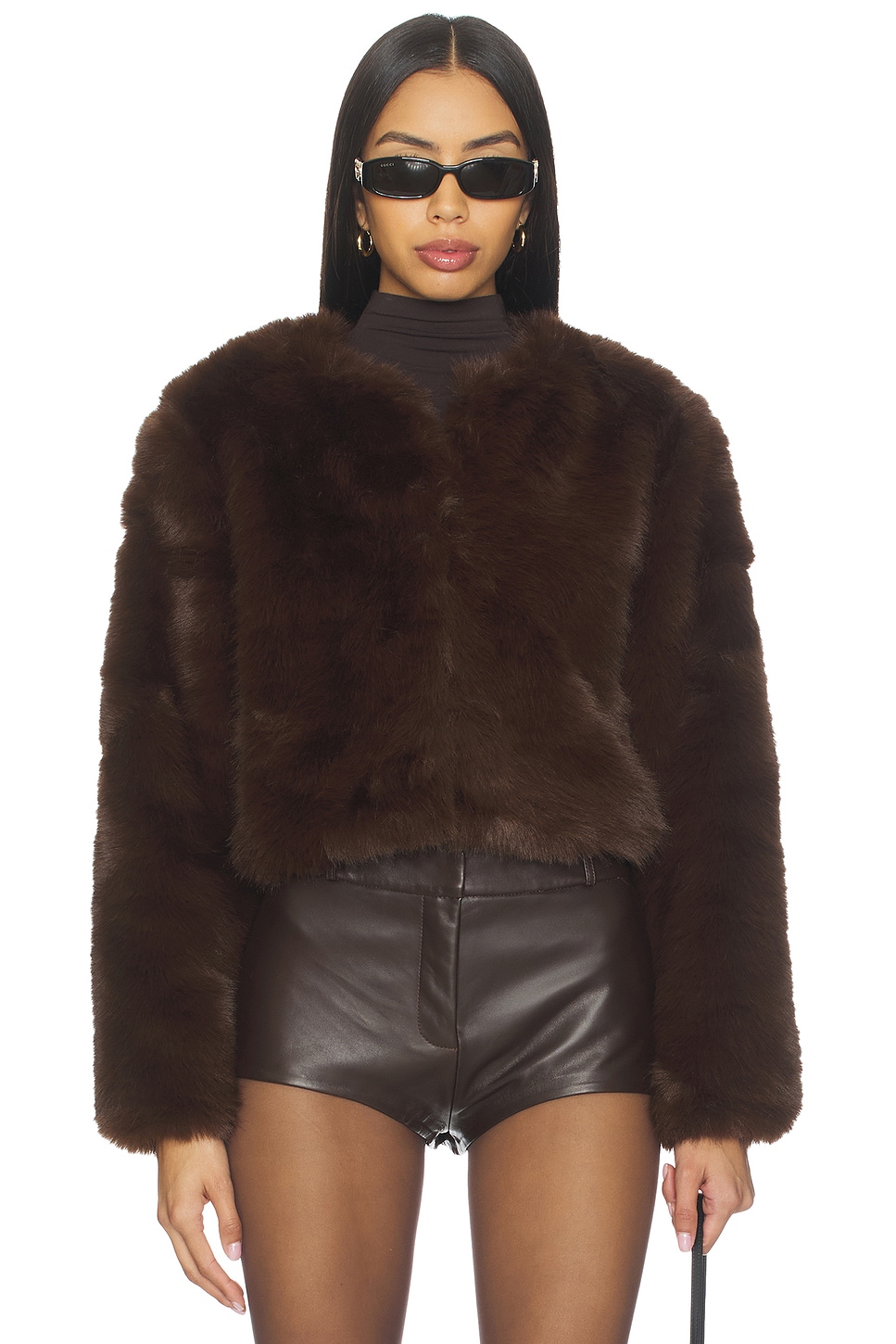 Crop Faux Fur Coat