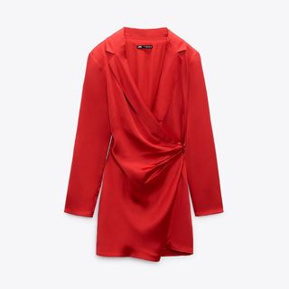 Zara red satin dress