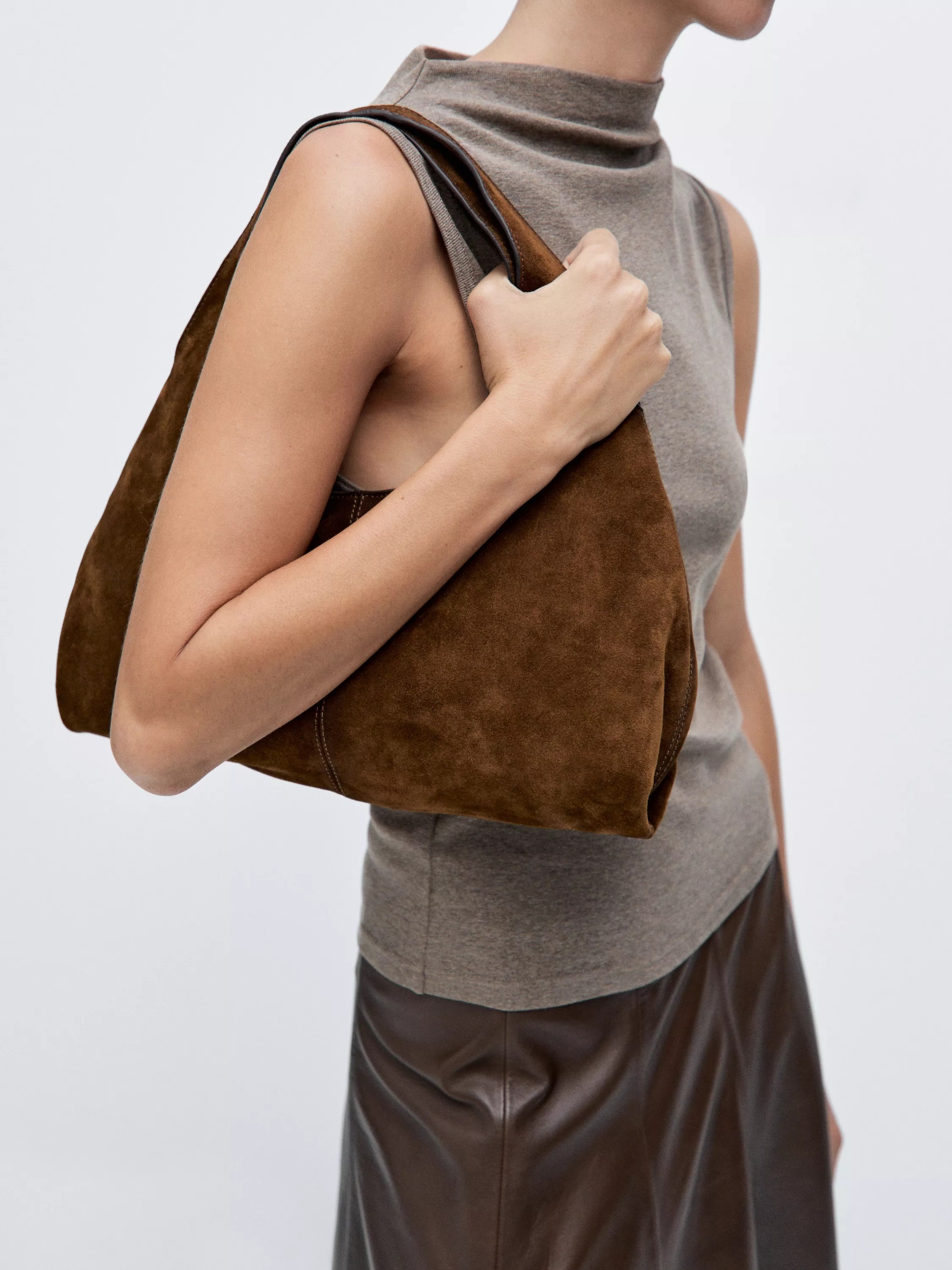 Massimo Dutti, Medium Split Leather Lady Bag