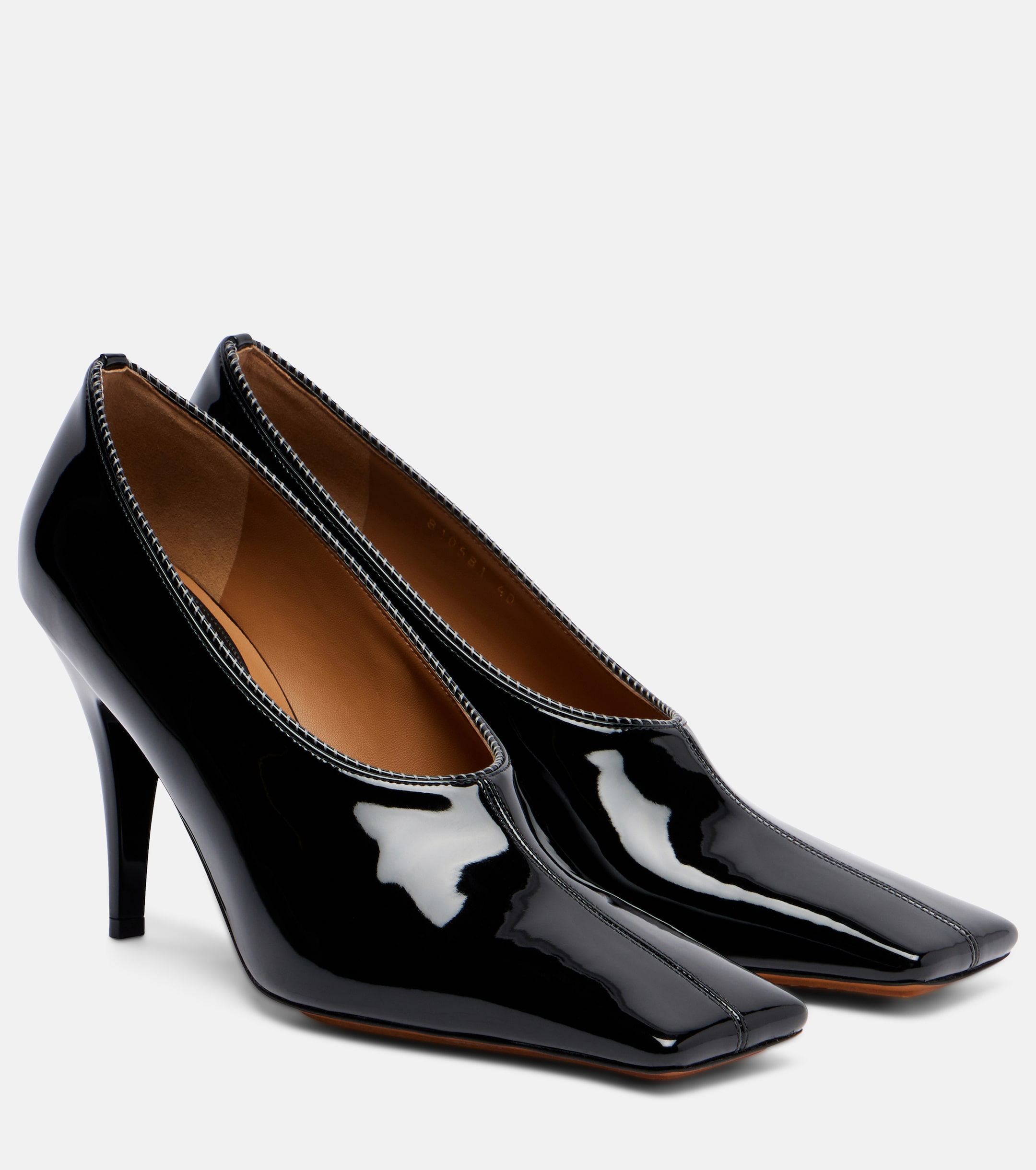 stella mccartney patent square toe heels