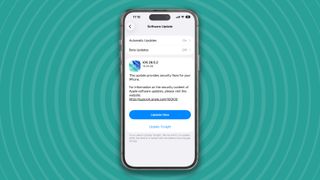 iPhone showing a security update.