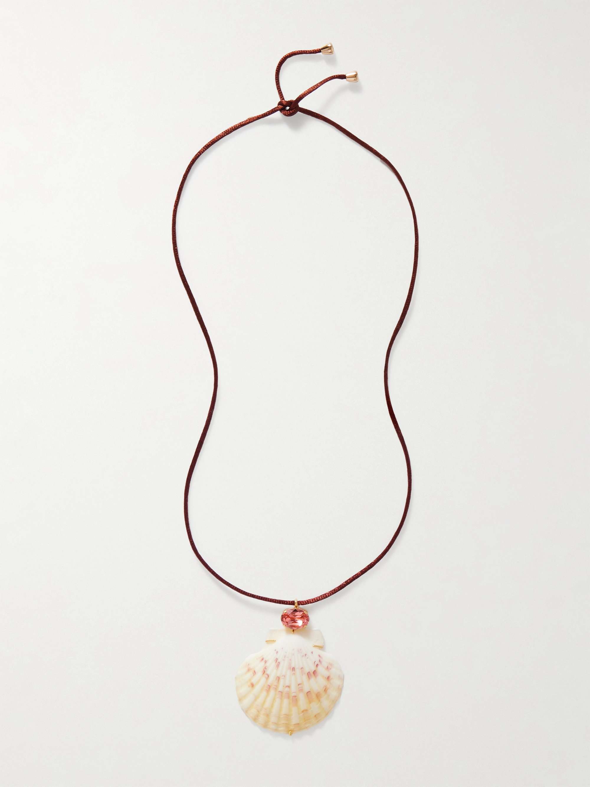 Atrani Gold-Plated, Shell, Crystal and Cord Necklace