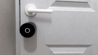 Yale Linus Smart Lock L2 Lite installed on door underneath door handle