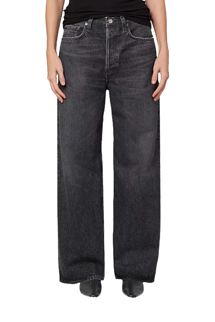 Low Slung High Rise Baggy Jeans in Ditch