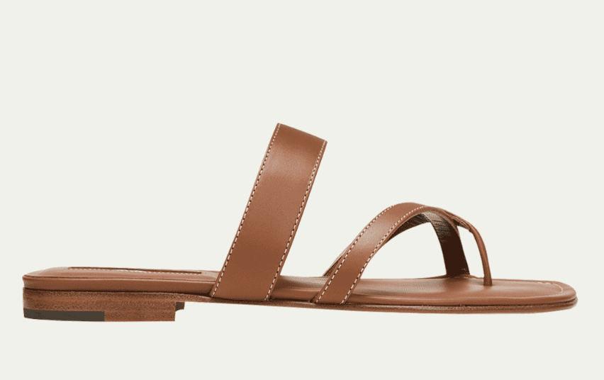 Manolo Blahnik, Susa Flat Leather Sandals