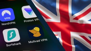 VPN apps next to union jack