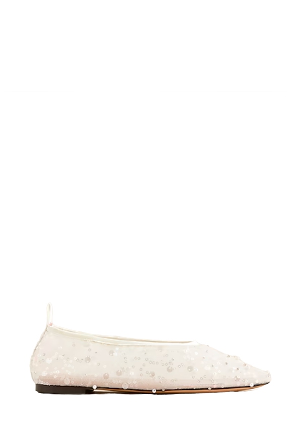 Quinn Embellished Ballet Flats in Mesh