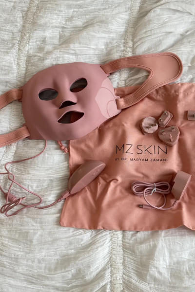 Belle Z., a Marie Claire tester, tests the MZ Skin LightMAX Supercharged LED Mask 2.0