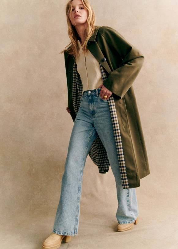 Clyde Trench Coat - Dark Khaki - Organic Cotton - S&amp;eacute;zane