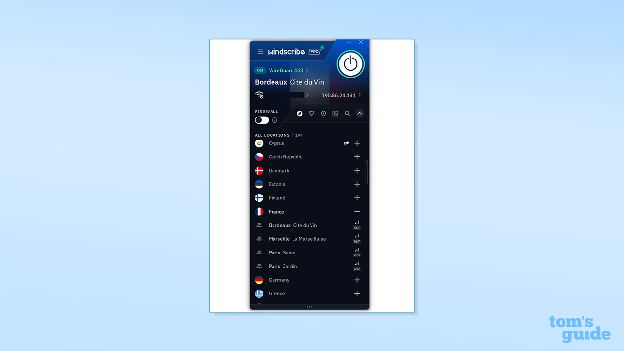 Windscribe's server locations