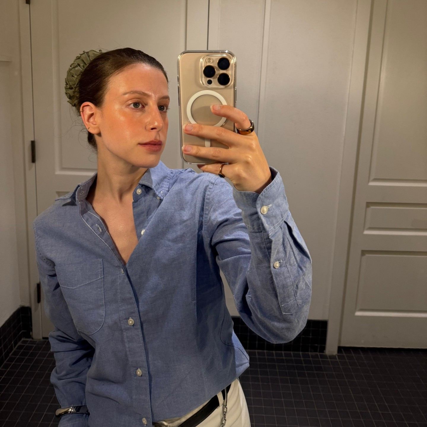 Photo of Jamie Schneider with dewy skin