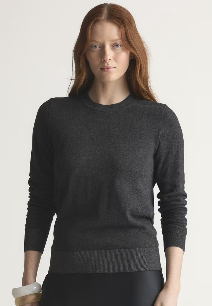 Quince, Lightweight Cotton Cashmere Crew Sweater