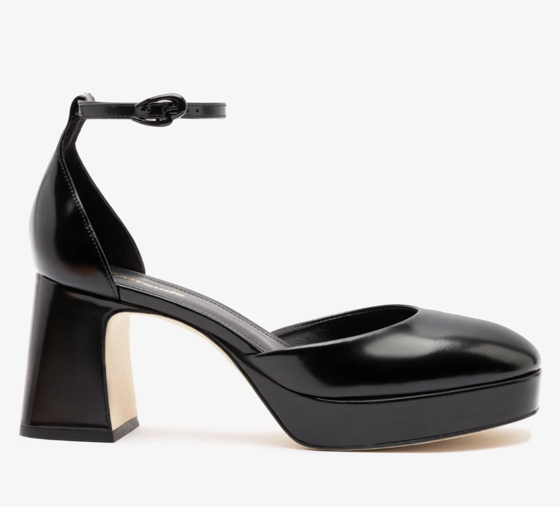Larroudé, Ari Verona Low Pump in Black Box Leather