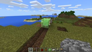 Channel beneath the slime block