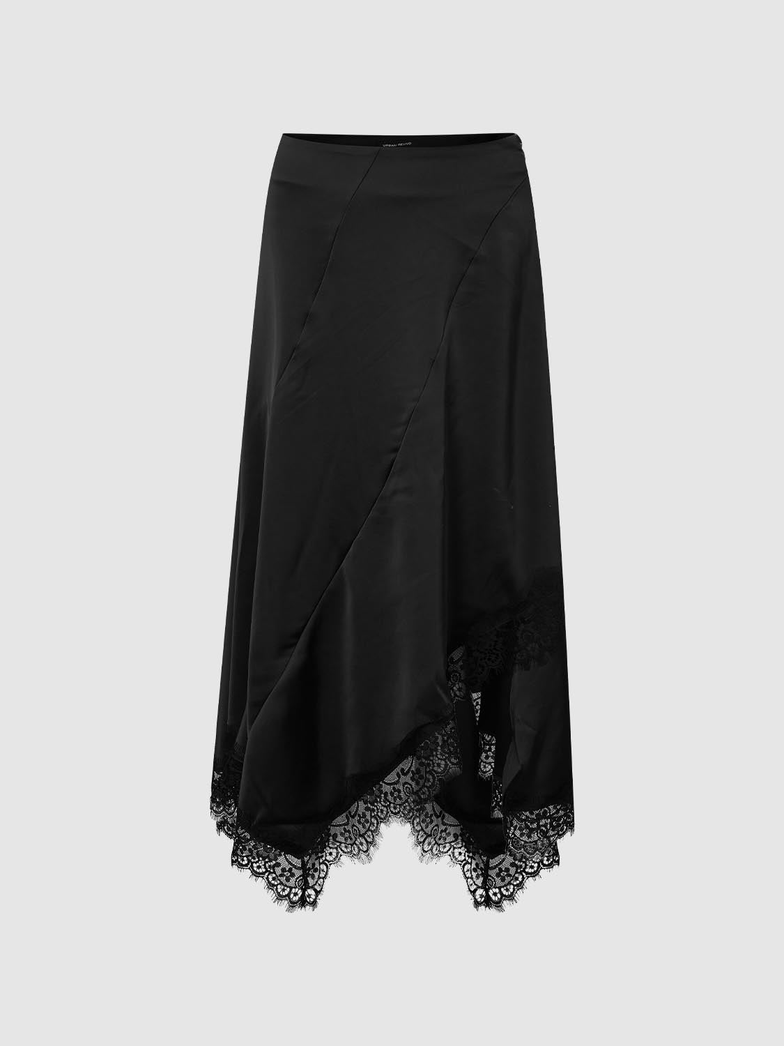 Irregular Lace Hem A-Line Skirts