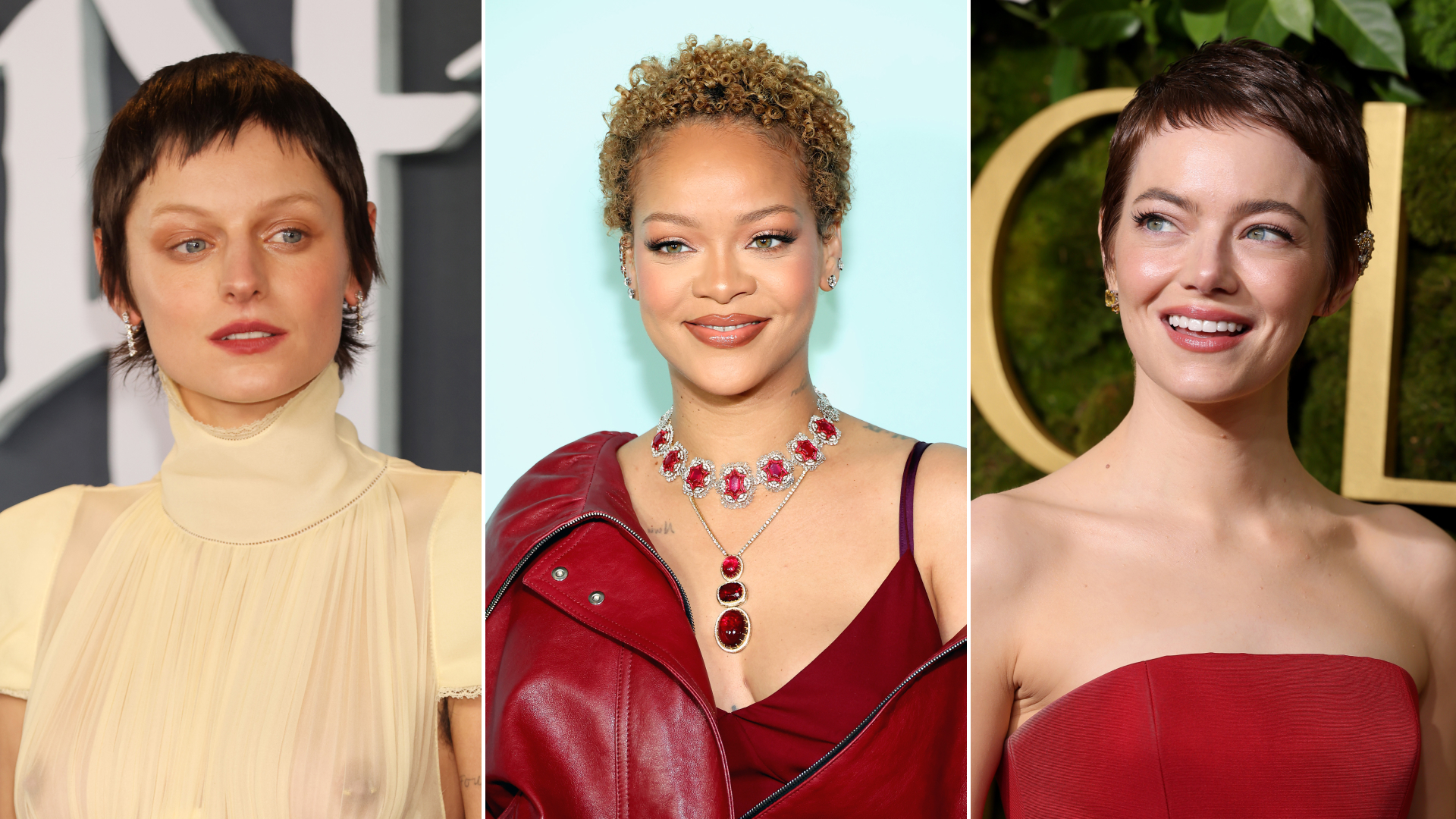 Celebrity Pixie Cuts Emma Stone Rihanna Emma Corrin