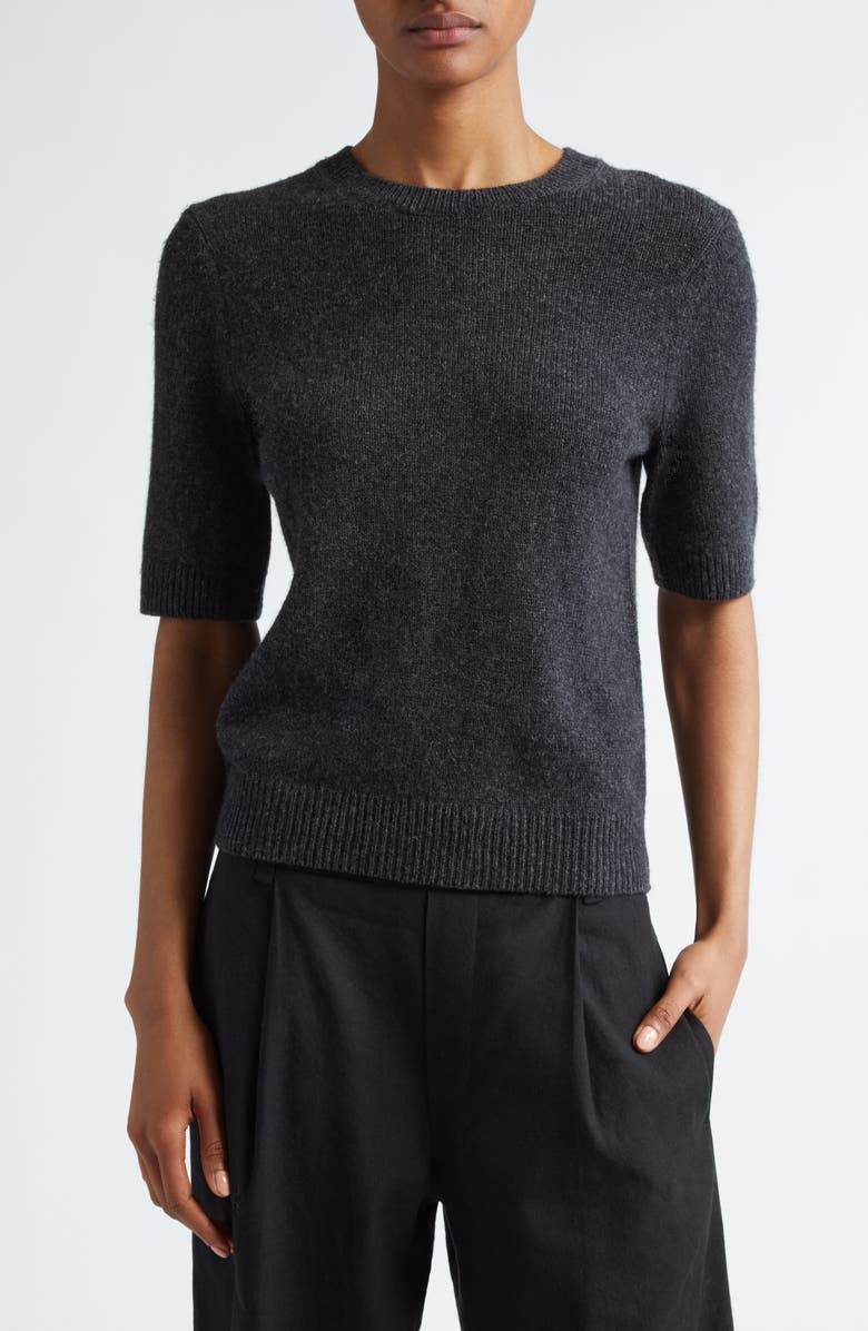 Short Sleeve Wool &amp;amp; Cashmere Sweater
