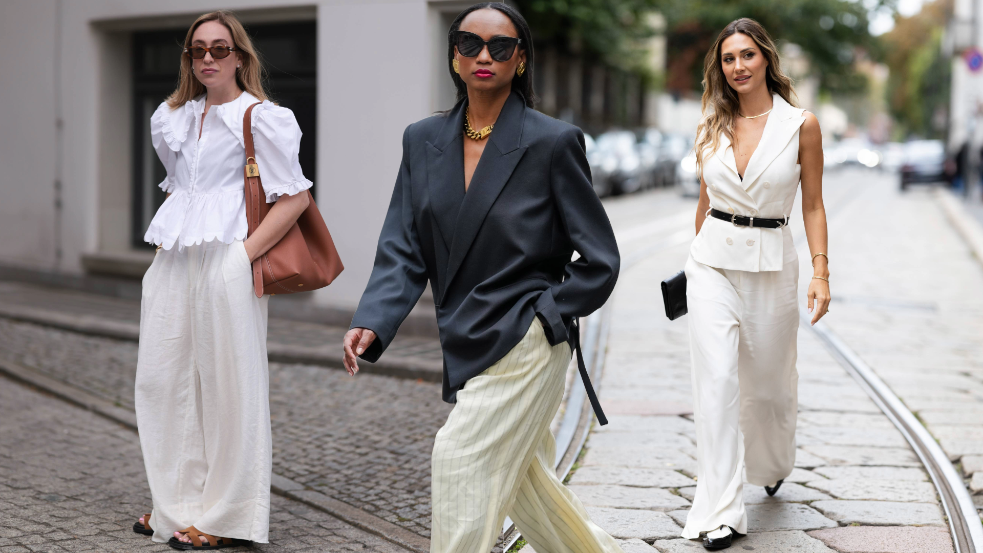 women wearing the best linen pants for summer 2025. 