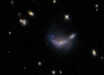 SN 2022aajn is visible as a blue dot at the center of this Hubble image, brightening the hazy body of WISEA J070815.11+210422.3. Image credit: NASA / ESA / Hubble / R.J. Foley, UC Santa Cruz.