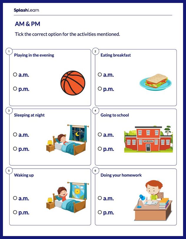 AM and PM Worksheet