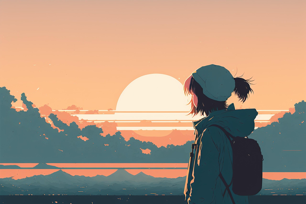 Download Admire the Beautiful Sunset Over the Anime World Wallpaper   Wallpaperscom