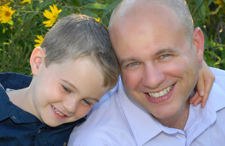 John Renaldi and his son in 2015