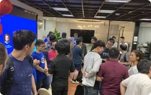 Community members attending a Chainlink event photo