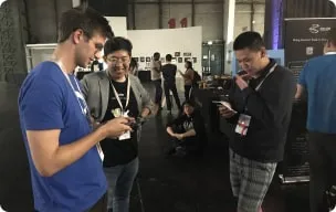 Community members attending a Chainlink event photo